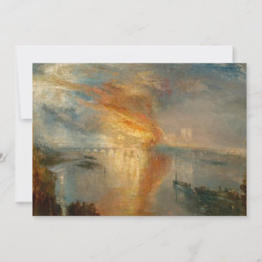 William Turner - De brand van het Parlement Bedankkaart (Voorkant)