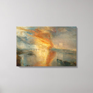 William Turner - De brand van het Parlement Canvas Afdruk