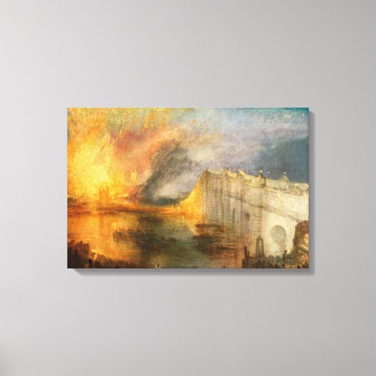 William Turner - De brand van het Parlement Canvas Afdruk (Voorkant)