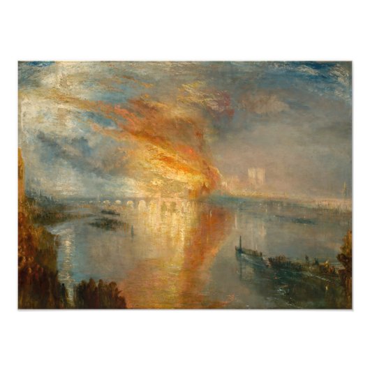 William Turner - De brand van het Parlement Foto Afdruk (Voorkant)