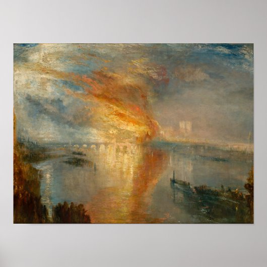 William Turner - De brand van het Parlement Poster (Voorkant)