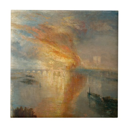 William Turner - De brand van het Parlement Tegeltje (Voorkant)