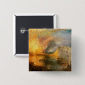 William Turner - De brand van het Parlement Vierkante Button 5,1 Cm (Voorkant /achterkant)