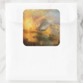 William Turner - De brand van het Parlement Vierkante Sticker (Tas)