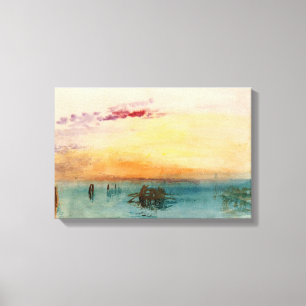 William Turner - De lagune bij Venetië bij zonsond Canvas Afdruk