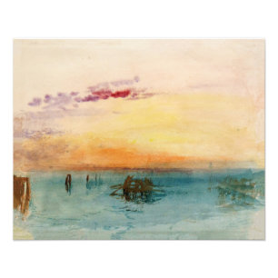 William Turner - De lagune bij Venetië bij zonsond Foto Afdruk