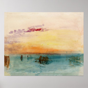 William Turner - De lagune bij Venetië bij zonsond Poster