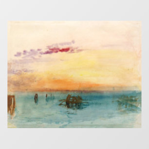 William Turner - De lagune bij Venetië bij zonsond Raamsticker