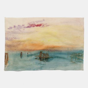 William Turner - De lagune bij Venetië bij zonsond Theedoek