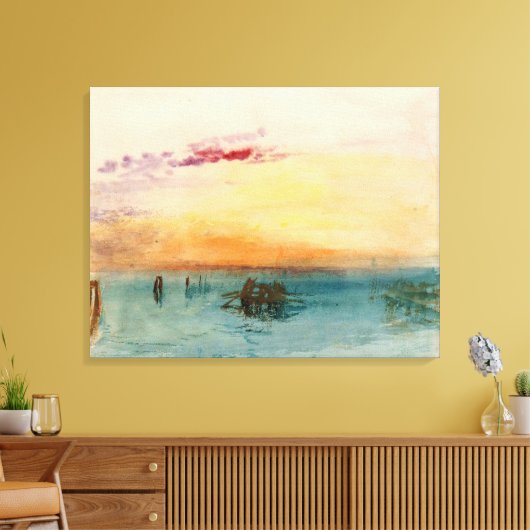 William Turner - De lagune nabij Venetië op zonson Canvas Afdruk (Insitu (Woonkamer))
