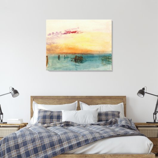 William Turner - De lagune nabij Venetië op zonson Canvas Afdruk (Insitu (Slaapkamer))