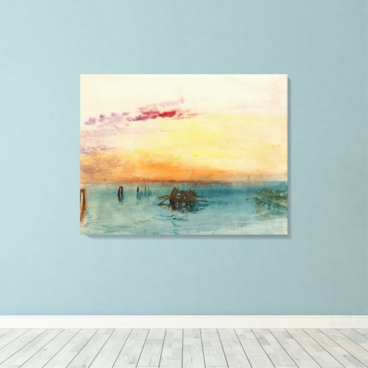 William Turner - De lagune nabij Venetië op zonson Canvas Afdruk (Insitu (Houten vloer))