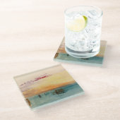 William Turner - De lagune nabij Venetië op zonson Glazen Onderzetter (Schuin)