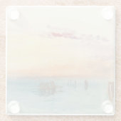 William Turner - De lagune nabij Venetië op zonson Glazen Onderzetter (Achterkant)