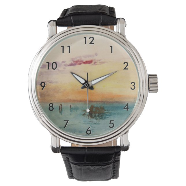 William Turner - De lagune nabij Venetië op zonson Horloge (Voorkant)