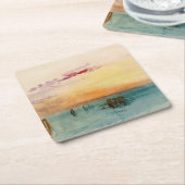 William Turner - De lagune nabij Venetië op zonson Kartonnen Onderzetters (Schuin)