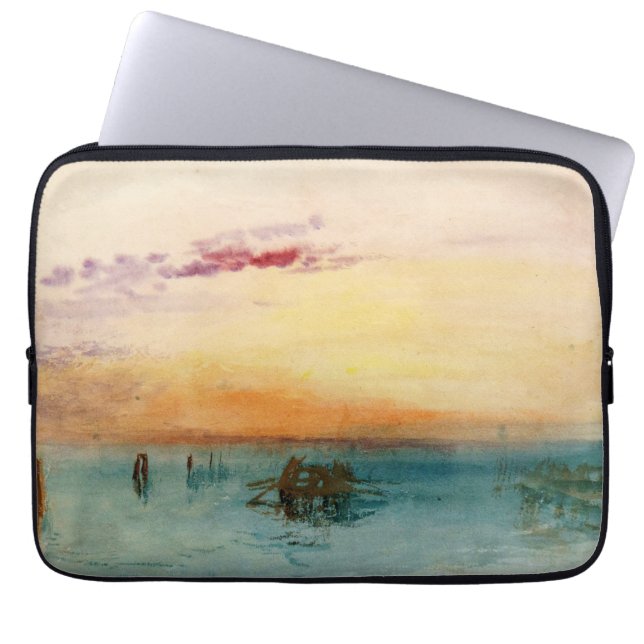 William Turner - De lagune nabij Venetië op zonson Laptop Sleeve (Voorkant)