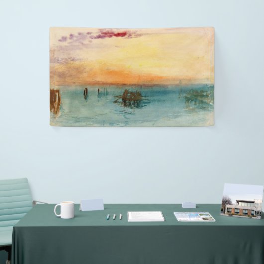 William Turner - De lagune nabij Venetië op zonson Spandoek (Beurs)