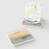 William Turner - De lagune nabij Venetië op zonson Stenen Onderzetter (Zijkant)