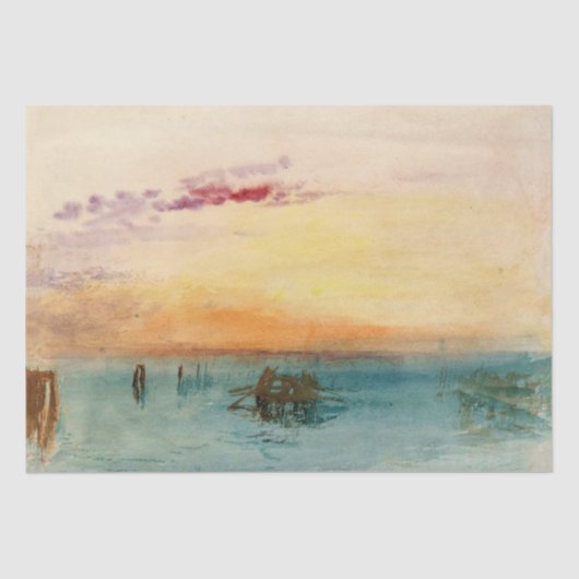William Turner - De lagune nabij Venetië op zonson Tissuepapier (Voorkant)