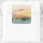 William Turner - De lagune nabij Venetië op zonson Vierkante Sticker (Tas)