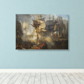 William Turner De slag om Trafalgar Canvas Afdruk (Insitu (Houten vloer))