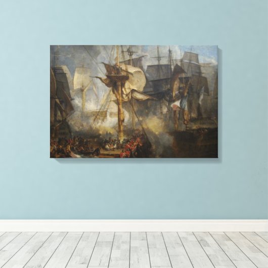  William Turner De slag om Trafalgar Canvas Afdruk (Insitu (Houten vloer))