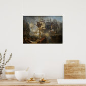  William Turner De slag om Trafalgar Poster (Keuken)