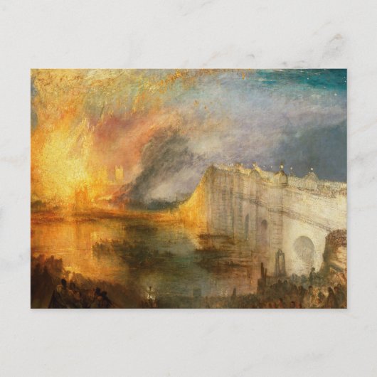 William Turner - De verbranding van het Parlement Briefkaart (Voorkant)