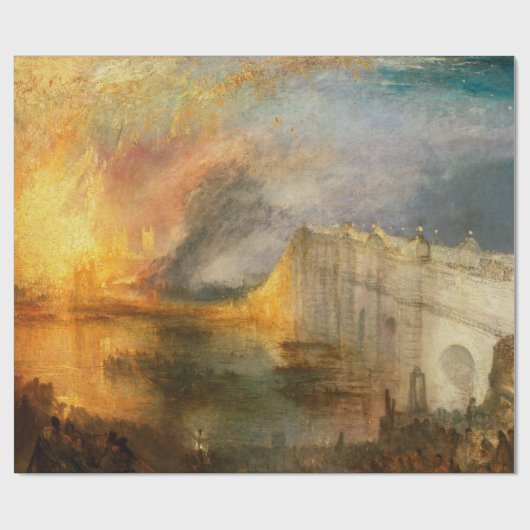 William Turner - De verbranding van het Parlement Cadeaupapier (Vlak)
