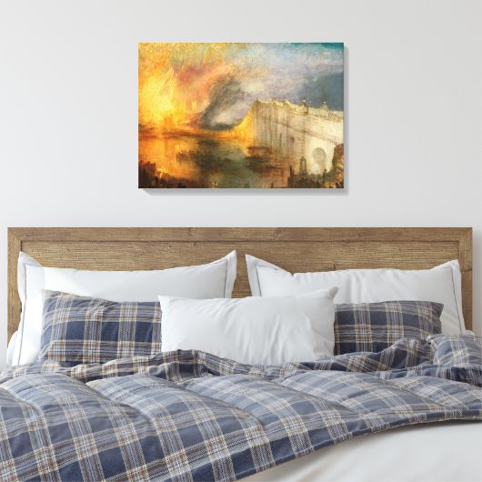 William Turner - De verbranding van het Parlement Canvas Afdruk (Insitu (Slaapkamer))