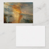 William Turner - De verbranding van het Parlement Notitiekaartje (Voorkant / Achterkant)