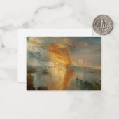 William Turner - De verbranding van het Parlement Notitiekaartje (Voorkant / Achterkant in situ)