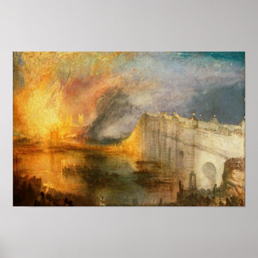 William Turner - De verbranding van het Parlement Poster (Voorkant)