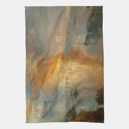 William Turner - De verbranding van het Parlement Theedoek (Verticaal)