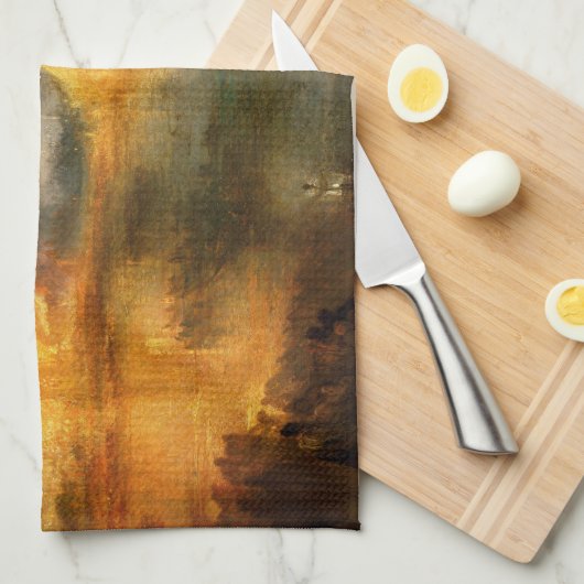 William Turner - De verbranding van het Parlement Theedoek (Quarter Fold)