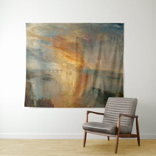 William Turner - De verbranding van het Parlement Wandkleed (In Situ (horizontaal))