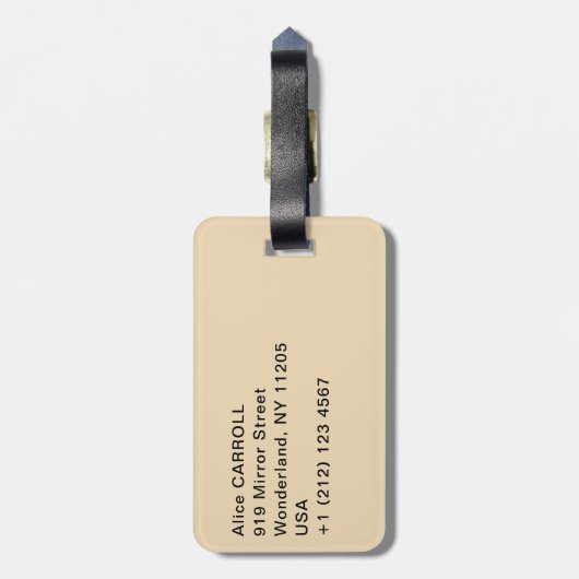 William Turner - de zon die door damp plaatst Bagagelabel (Achterkant verticaal)