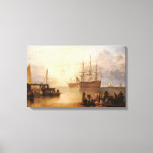 William Turner - de zon die door damp plaatst Canvas Afdruk (Voorkant)