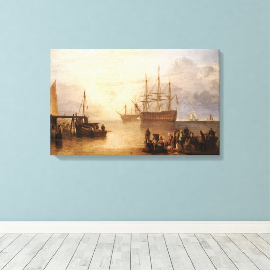 William Turner - de zon die door damp plaatst Canvas Afdruk (Insitu (Houten vloer))