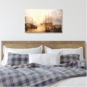 William Turner - de zon die door damp plaatst Canvas Afdruk (Insitu (Slaapkamer))