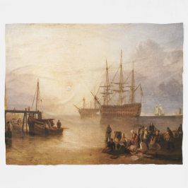 William Turner - de zon die door damp plaatst Fleece Deken