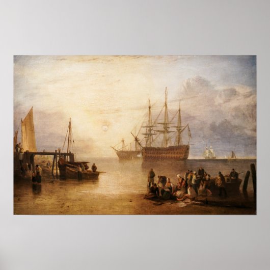 William Turner - de zon die door damp plaatst Poster (Voorkant)