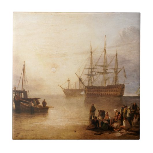 William Turner - de zon die door damp plaatst Tegeltje (Voorkant)