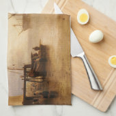 William Turner - de zon die door damp plaatst Theedoek (Quarter Fold)