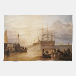 William Turner - de zon die door damp plaatst Theedoek