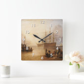 William Turner - de zon die door damp plaatst Vierkante Klok (Huis)