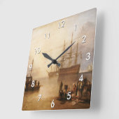 William Turner - de zon die door damp plaatst Vierkante Klok (Hoek)