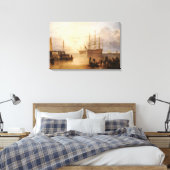 William Turner - De zonsondergang door damp Canvas Afdruk (Insitu (Slaapkamer))