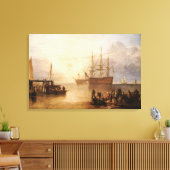 William Turner - De zonsondergang door damp Canvas Afdruk (Insitu (Woonkamer))